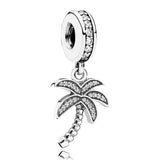 Vintage Palm Tree Crystal Pendant Bead Charm for Bracelet & Bangle DIY