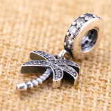 Vintage Palm Tree Crystal Pendant Bead Charm for Bracelet & Bangle DIY