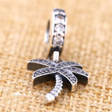 Vintage Palm Tree Crystal Pendant Bead Charm for Bracelet & Bangle DIY