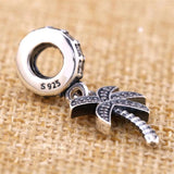 Vintage Palm Tree Crystal Pendant Bead Charm for Bracelet & Bangle DIY