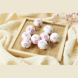 20Pcs 20mm Pink Mouth Wood Beads Lip Print Pattern Crafts Jewelry Toys