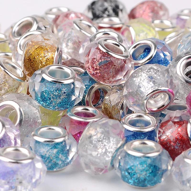 50Pcs/Lot Mixed Glass Beads Accessories Colour Sequin Irregular Face Bead