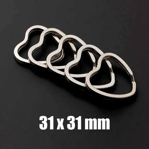 Stainless Steel Key Ring Split Ring Key Chain Parts Hook 10pcs