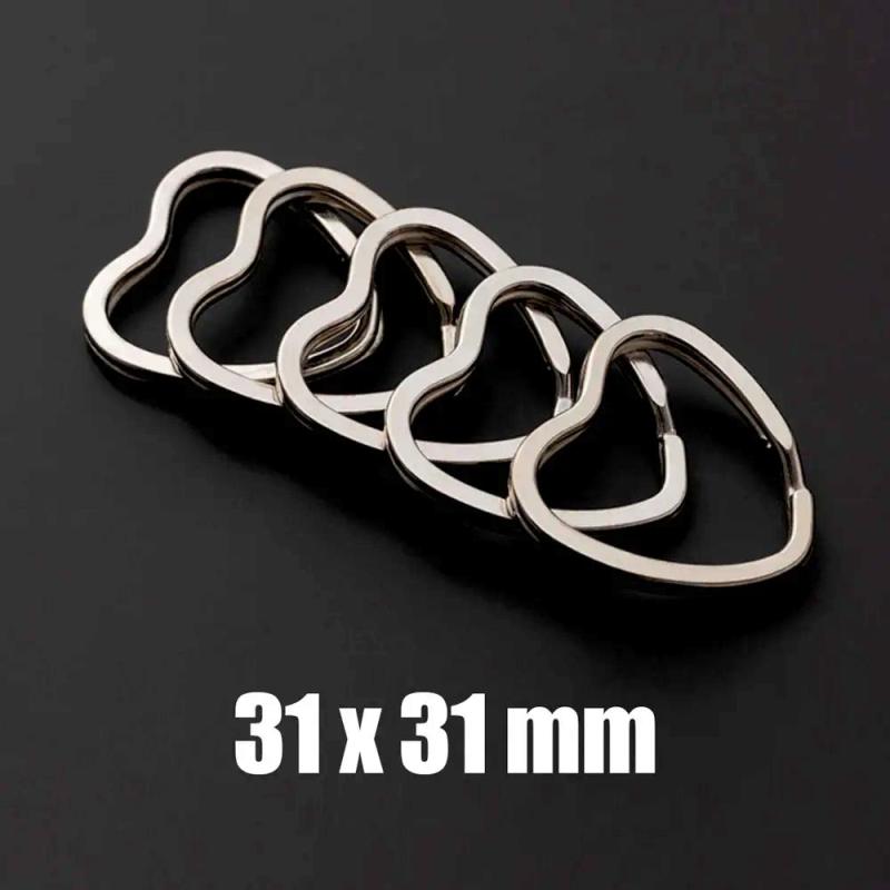 Stainless Steel Key Ring Split Ring Key Chain Parts Hook 10pcs