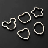 Stainless Steel Key Ring Split Ring Key Chain Parts Hook 10pcs