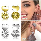 Sterling Silver Bax Bear Earring Backs Heart Lifters Set