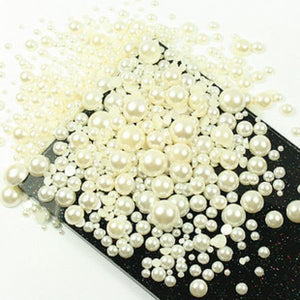 1000Pcs 50g Mixed Craft ABS Pearls Flatback Beads DIY Decoration