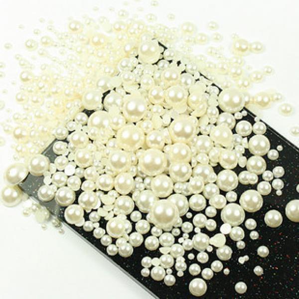 1000Pcs 50g Mixed Craft ABS Pearls Flatback Beads DIY Decoration