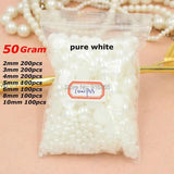 1000Pcs 50g Mixed Craft ABS Pearls Flatback Beads DIY Decoration