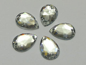 100pcs 13*18mm Acrylic Teardrop Rhinestone Flatback DIY Decoration Jewelry