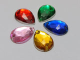 100pcs 13*18mm Acrylic Teardrop Rhinestone Flatback DIY Decoration Jewelry
