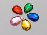 100pcs 13*18mm Acrylic Teardrop Rhinestone Flatback DIY Decoration Jewelry