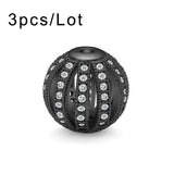 10mm 11mm Copper Beads Micro Pave Zircon European Charms