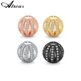 10mm 11mm Copper Beads Micro Pave Zircon European Charms