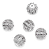 10mm 11mm Copper Beads Micro Pave Zircon European Charms