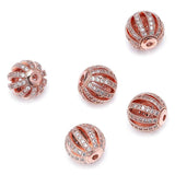 10mm 11mm Copper Beads Micro Pave Zircon European Charms