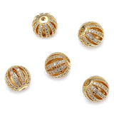 10mm 11mm Copper Beads Micro Pave Zircon European Charms