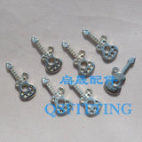 100pcs DIY Guitar CCB Beads, Acrylic Charms, Silver Plated