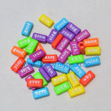 100pcs DIY Jewelry Acrylic Beads 15*7MM Rectangle Mix Letter Beads