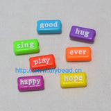 100pcs DIY Jewelry Acrylic Beads 15*7MM Rectangle Mix Letter Beads