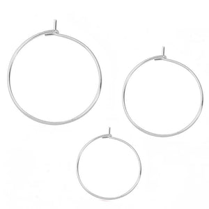 50pcs 20/25mm Stainless Steel Circle Hoop Earrings DIY Jewelry Making