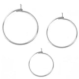 50pcs 20/25mm Stainless Steel Circle Hoop Earrings DIY Jewelry Making