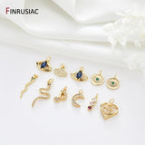 14K Plated Evil Eye Snake Heart Charms for Jewelry Making