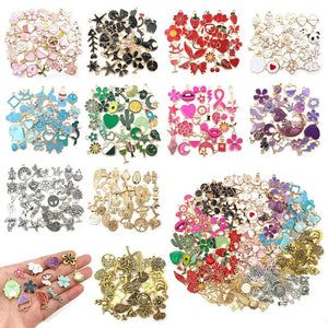Mixed Animals Plants Flowers Enamel Charms DIY Earrings Bracelet Pendant