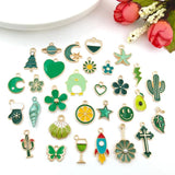 Mixed Animals Plants Flowers Enamel Charms DIY Earrings Bracelet Pendant