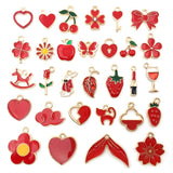 Mixed Animals Plants Flowers Enamel Charms DIY Earrings Bracelet Pendant