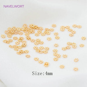 4mm/6mm Round Spacer Flower Beads Caps High 18K Plated Spacer Beads
