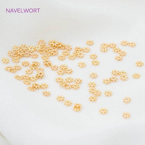 4mm/6mm Round Spacer Flower Beads Caps High 18K Plated Spacer Beads