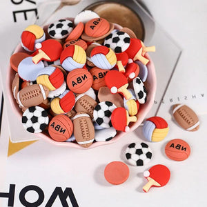 10Pcs Resin Sport Flat Back Cabochons DIY Home Decoration Crafts