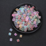 50Pcs Square Acrylic Letter Beads 10*10mm for Jewelry Making DIY