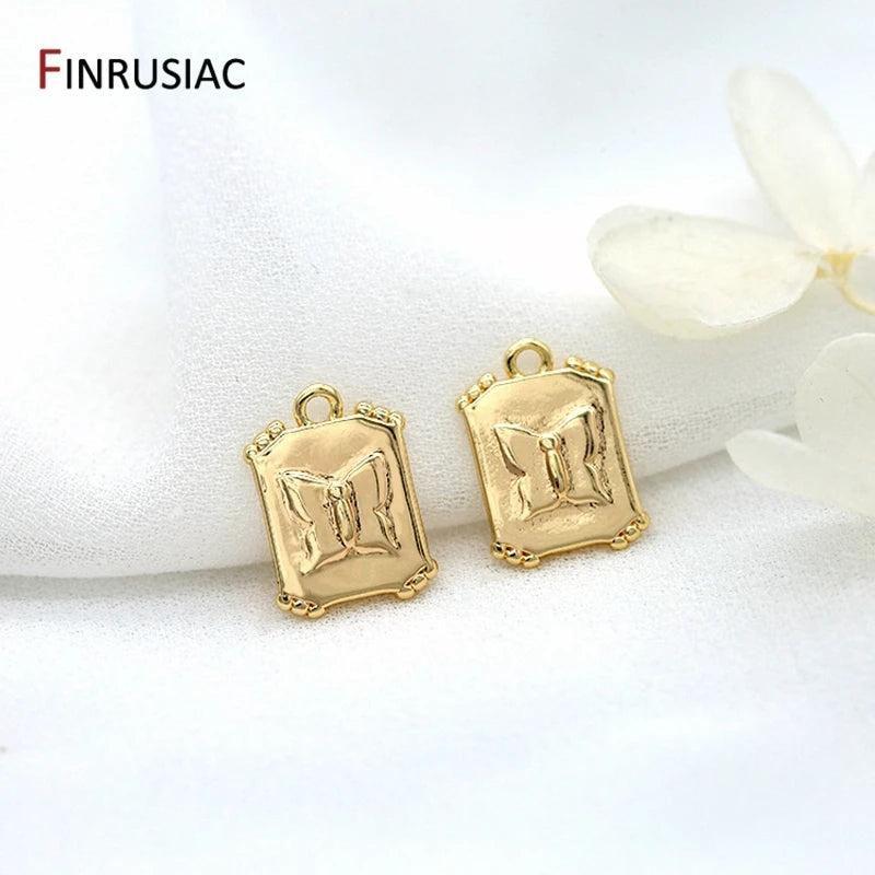 14K Plated Smiley Face Sun Pendant DIY Earring Accessories
