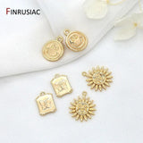 14K Plated Smiley Face Sun Pendant DIY Earring Accessories