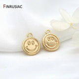 14K Plated Smiley Face Sun Pendant DIY Earring Accessories