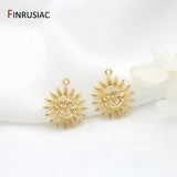 14K Plated Smiley Face Sun Pendant DIY Earring Accessories