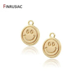 14K Plated Smiley Face Sun Pendant DIY Earring Accessories