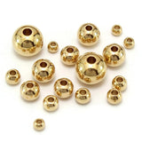 50pcs Brass Beads Silver Spacer Loose Balls for DIY Jewelry Making