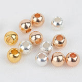50pcs Brass Beads Silver Spacer Loose Balls for DIY Jewelry Making
