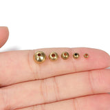 50pcs Brass Beads Silver Spacer Loose Balls for DIY Jewelry Making