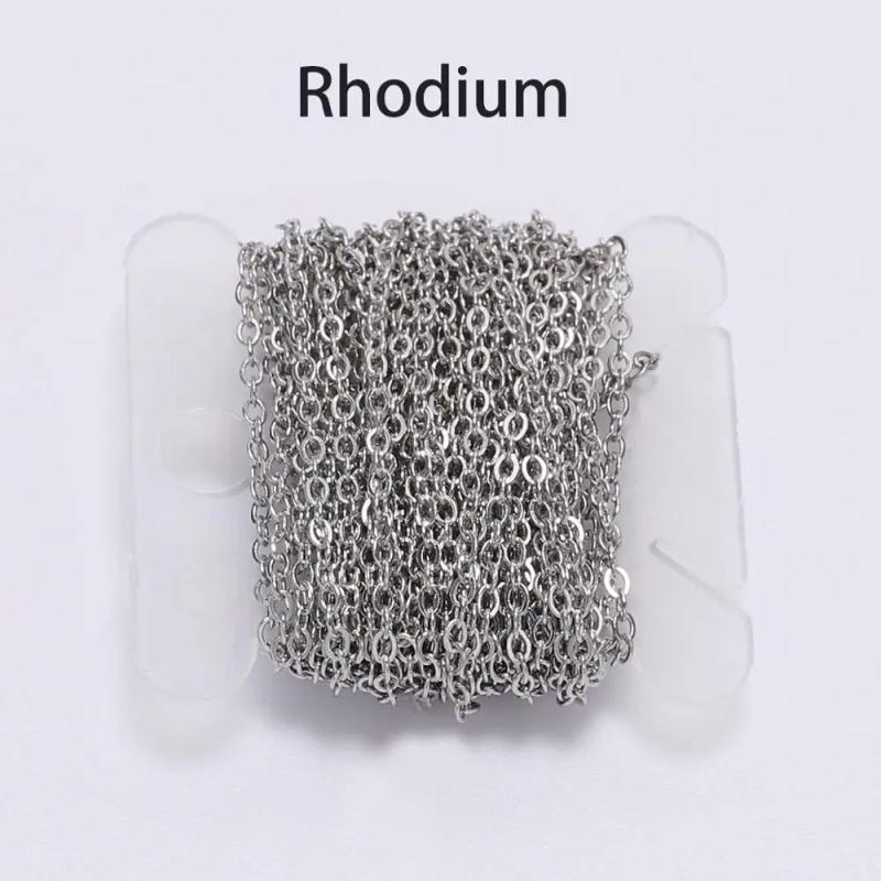 Copper Oval Link Necklace Chain Plated Chain For Jewelry Making