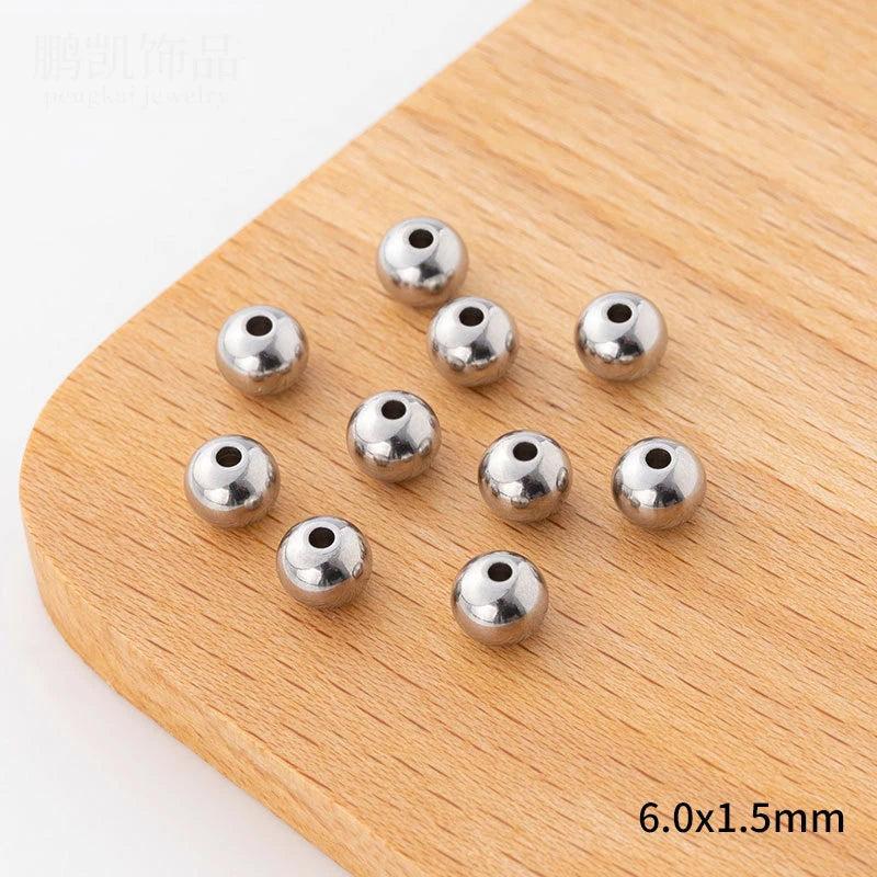 100Pcs/lot 6mm Silver Spacer Beads DIY Jewelry Making