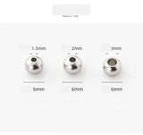 100Pcs/lot 6mm Silver Spacer Beads DIY Jewelry Making