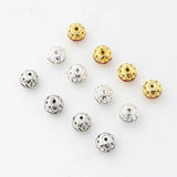 10pcs 10mm Copper Rhinestone Round Hollow Spacer Beads for DIY Jewelry Making