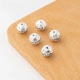 10pcs 10mm Copper Rhinestone Round Hollow Spacer Beads for DIY Jewelry Making