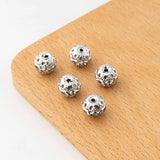10pcs 10mm Copper Rhinestone Round Hollow Spacer Beads for DIY Jewelry Making