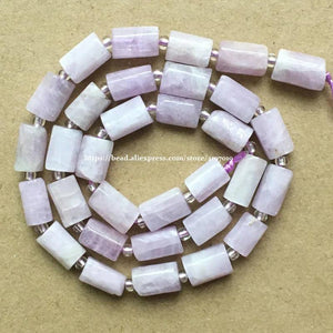 7'' Faceted Kunzite Spodumene Beads for Jewelry Making