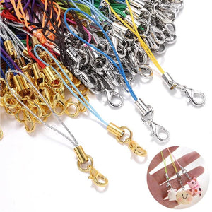Polyester Cord With Jump Ring Lobster Clasp Lanyard Rope for Keychain DIY Craft